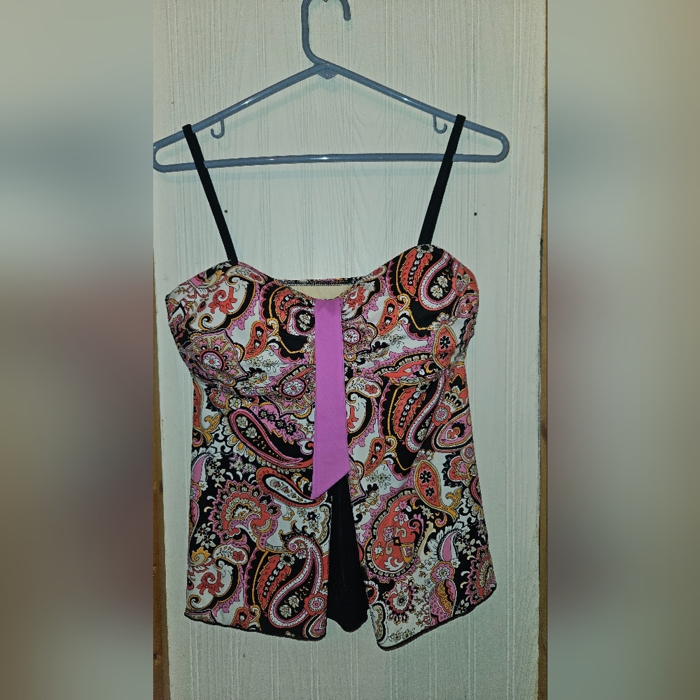 Elegant Women's Paisley Swim Top Size 12